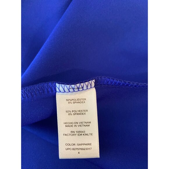 Milly Sapphire Blue Sleeveless A-Line Dress Back Zipper Size 4 - Picture 4 of 10